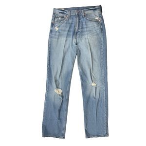 GAP Womens Loose High Rise Fall ‘21 Light indigo distressed denim jeans 12T/31